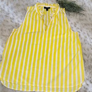 J. Crew Yellow and White Striped Blouse-preppy